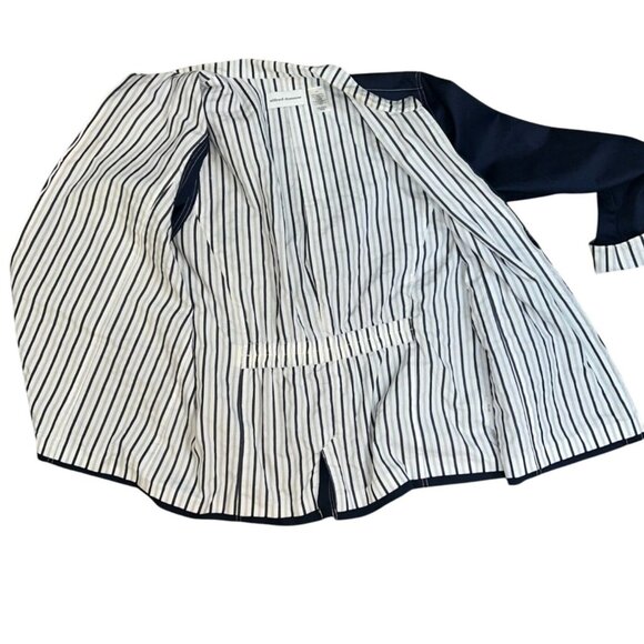 Alfred Dunner Casual Nautical Style Jacket in Navy/White Size 14 - Picture 2 of 6